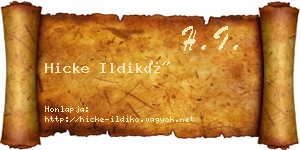 Hicke Ildikó névjegykártya